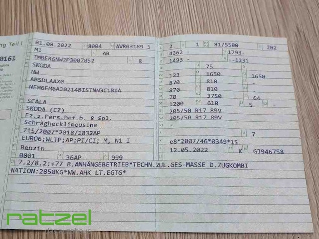 Skoda Scala 1.0 TSI Tour