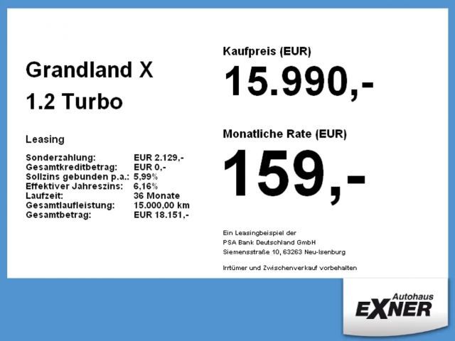 Opel Grandland X 1.2 Turbo Turbo Ultimate