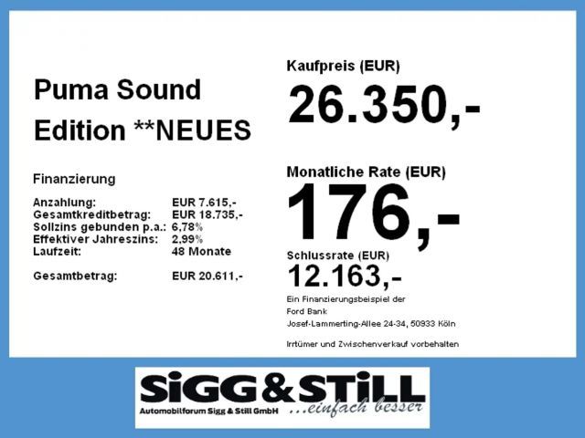 Ford Puma Sound Edition **NEUES MODELL** 360°*iACC*