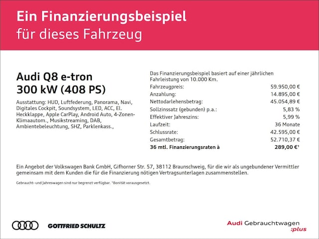 Audi Q8 e-tron 55 Quattro S-Line Sportback