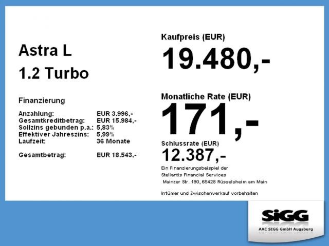 Opel Astra 1.2 Turbo GS-Line Grand Sport Turbo