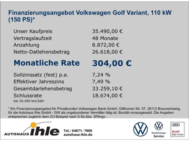 Volkswagen Golf DSG Golf VIII Style Variant