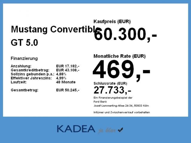 Ford Mustang Convertible GT 5.0 V8