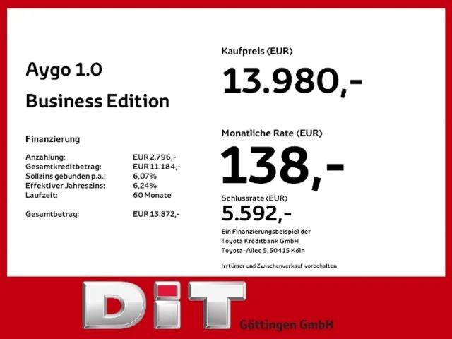 Toyota Aygo 1.0 VVT-i Business