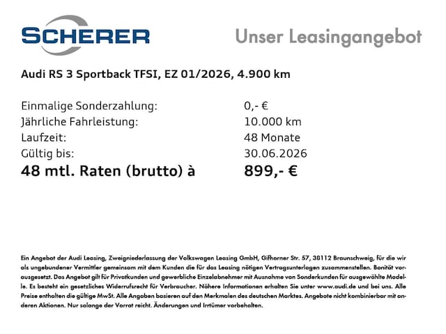 Audi RS3 Quattro S-Tronic Sportback