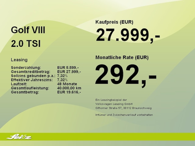 Volkswagen Golf 2.0 TSI Golf VIII