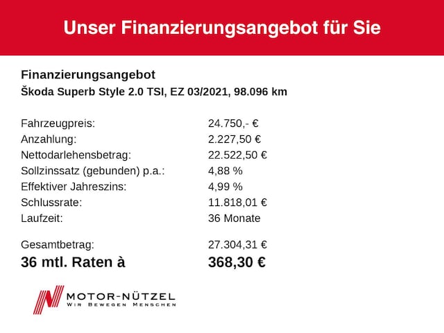 Skoda Superb 2.0 TSI Combi Style Style