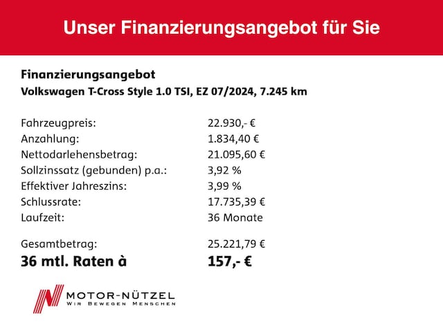 Volkswagen T-Cross 1.0 TSI Style