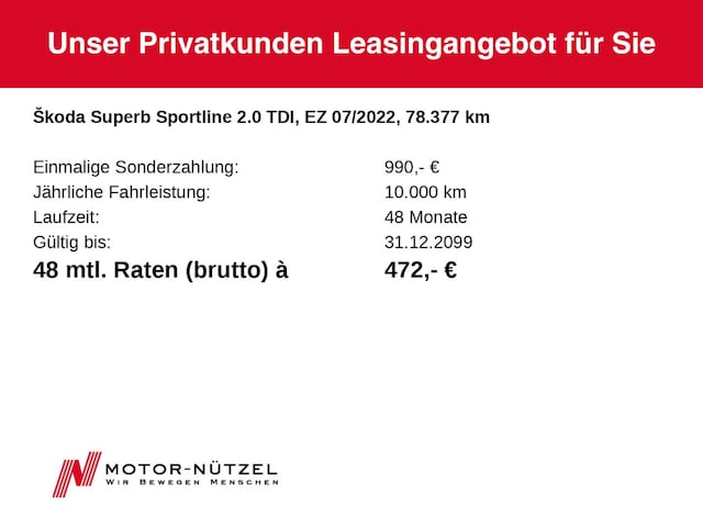 Skoda Superb 2.0 TDI Combi Sportline