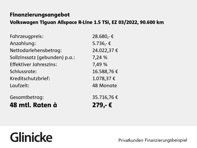 Volkswagen Tiguan 1.5 TSI Allspace DSG R-Line