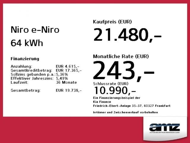 Kia Niro e- 64 kWh *Navi*Kamera*Garantie*CCS