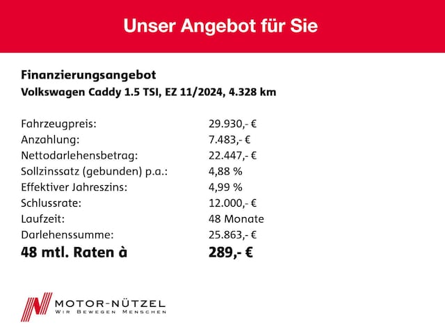 Volkswagen Caddy 1.5 TSI