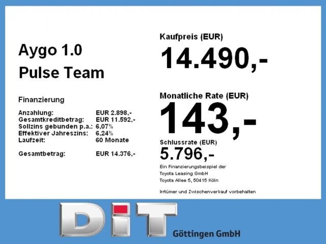 Toyota Aygo 1.0 VVT-i Hatchback Pulse