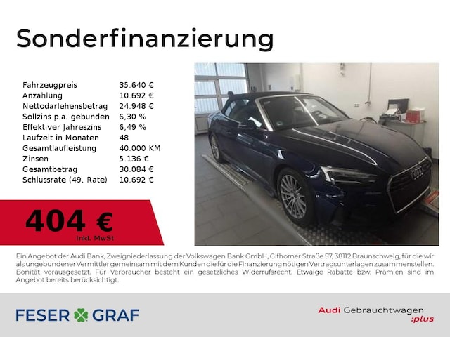 Audi A5 40 TFSI Cabriolet S-Tronic