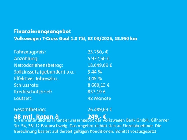 Volkswagen T-Cross 1.0 TSI