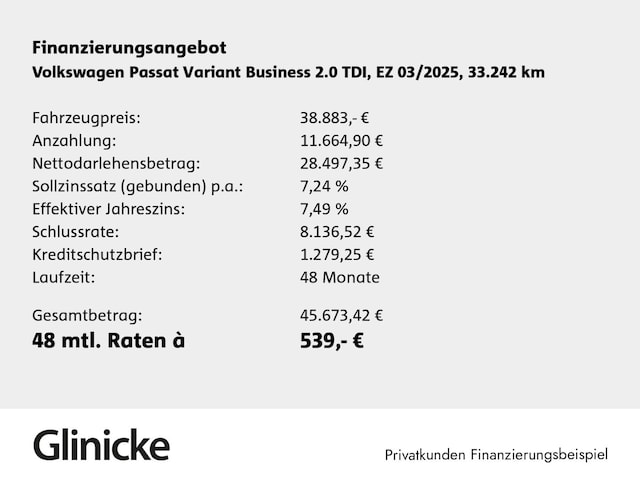 Volkswagen Passat 2.0 TDI Business DSG Variant