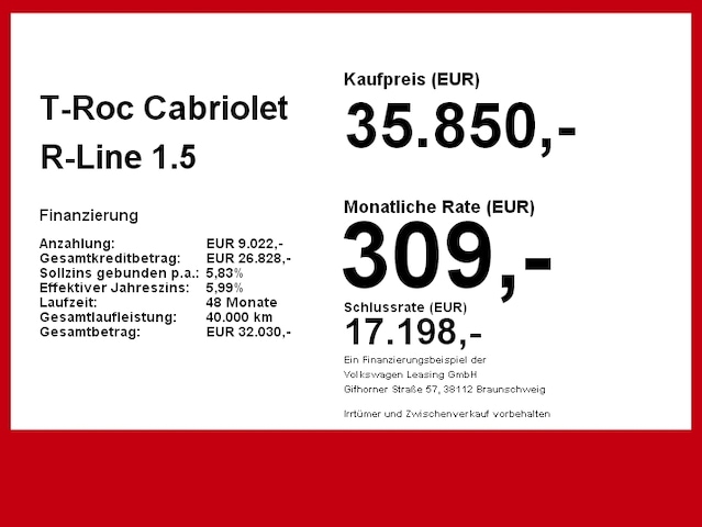 Volkswagen T-Roc 1.5 TSI Cabriolet IQ.Drive