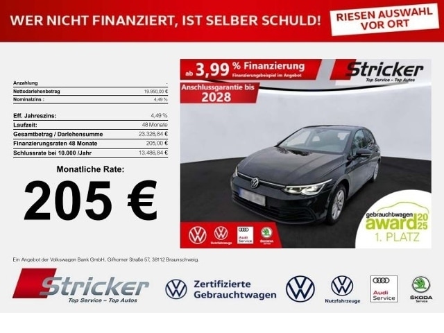 Volkswagen Golf 1.5TSI 205,-ohne Anzahlung Navi App-Connect