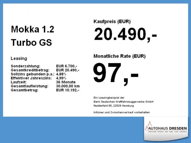 Opel Mokka 1.2 Turbo GS-Line Grand Sport Turbo