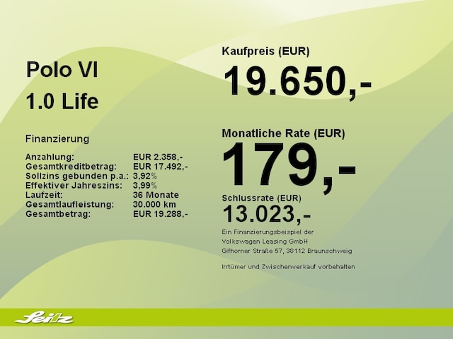 Volkswagen Polo VI 1.0 *LED*PARKSENSOR*SITZH*