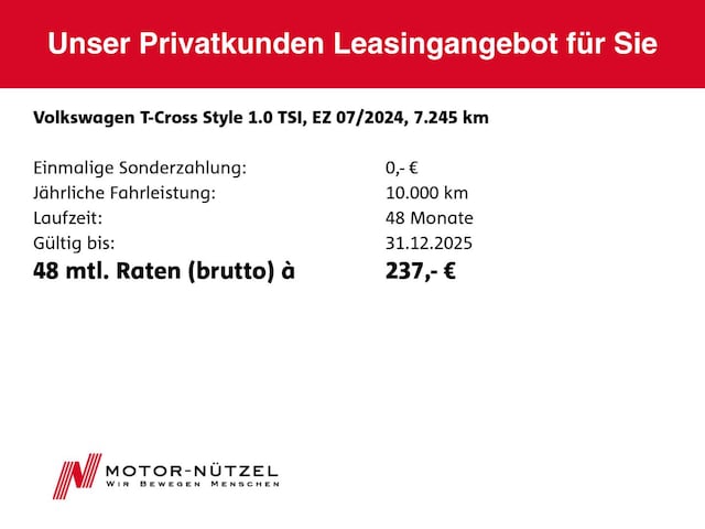 Volkswagen T-Cross 1.0 TSI Style