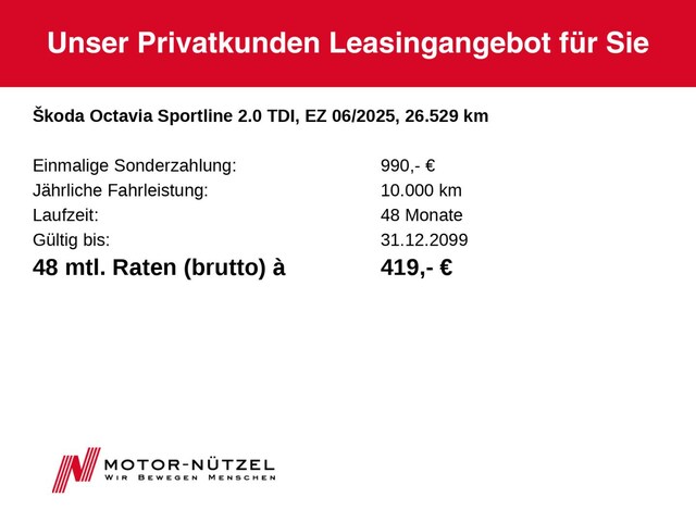 Skoda Octavia 2.0 TDI Combi Sportline