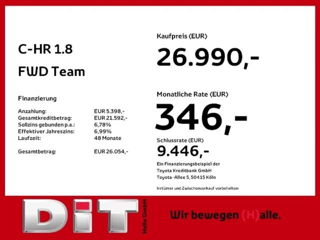 Toyota C-HR Team D Voorwielaandrijving
