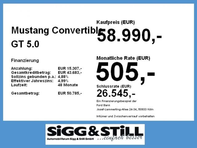 Ford Mustang Convertible GT 5.0 V8