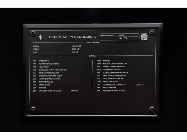 Ferrari 296 GTS >Low Mileage*LIFT*Shields*JBL*LEDs<