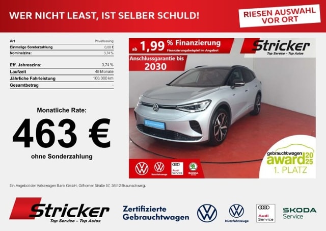 Volkswagen ID.4 395,-ohne Anzahlung Navi Wärmepumpe