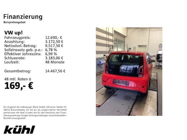 Volkswagen up! up! 1.0 PDC hinten, GRA,SHZ.,