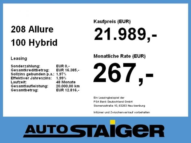 Peugeot 208 Allure Pack Hybrid