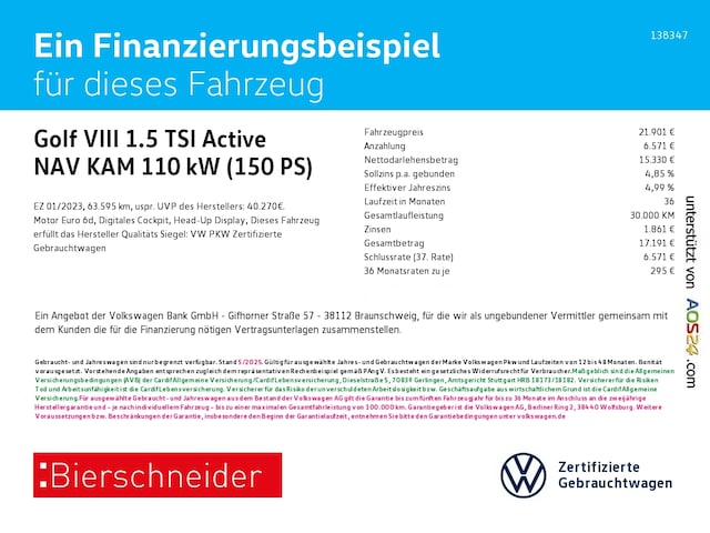 Volkswagen Golf 1.5 TSI Golf VIII
