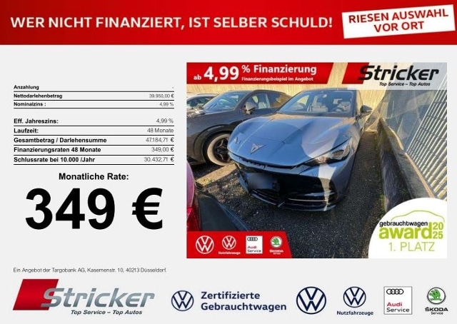 Cupra Tavascan 250/77 349,-ohne Anzahlung Pano Wärmepumpe