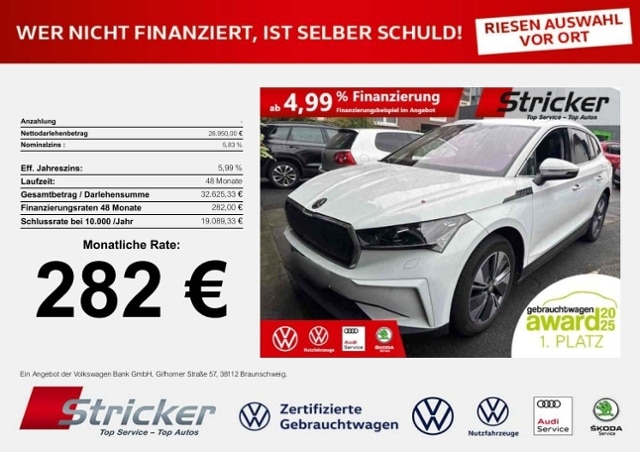 Skoda Enyaq iV80 282,-ohne Anzahlung AHK Pano Wärmepumpe