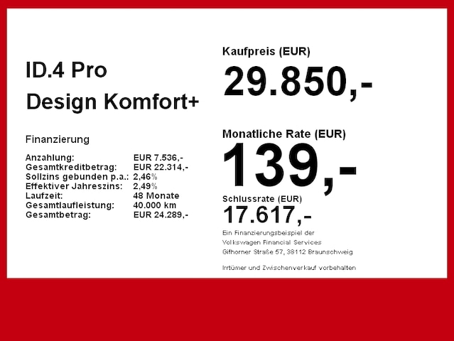 Volkswagen ID.4 Design Komfort+ Assist+ 360° HUD MATRIX