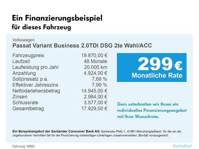 Volkswagen Passat 2.0 TDI Business DSG Variant