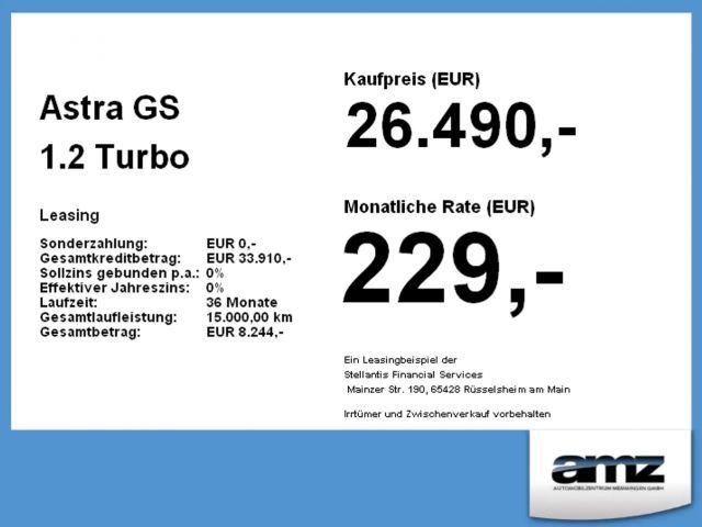 Opel Astra 1.2 Turbo GS-Line Grand Sport Turbo