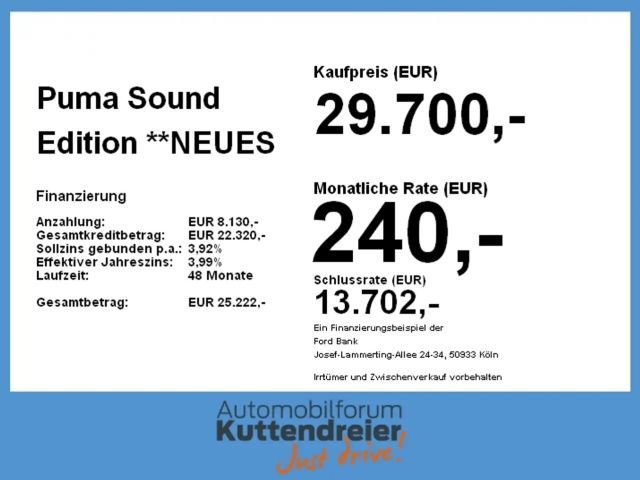 Ford Puma Sound Edition **NEUES MODELL** iACC*360°*B&O
