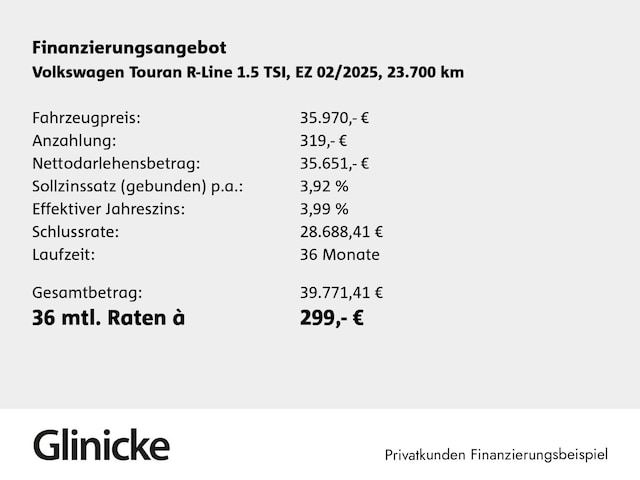 Volkswagen Touran 1.5 TSI DSG IQ.Drive R-Line