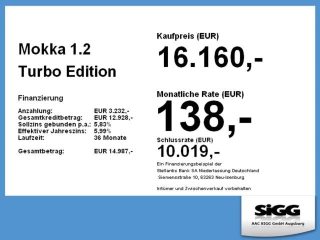 Opel Mokka 1.2 Turbo Edition Turbo