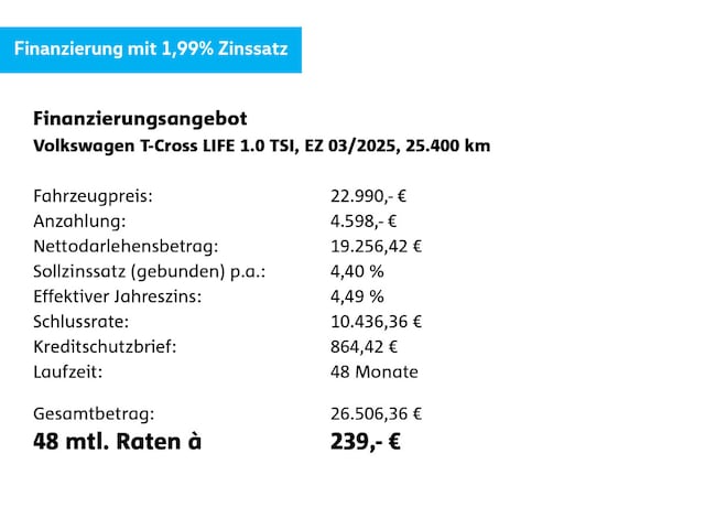 Volkswagen T-Cross 1.0 TSI Life