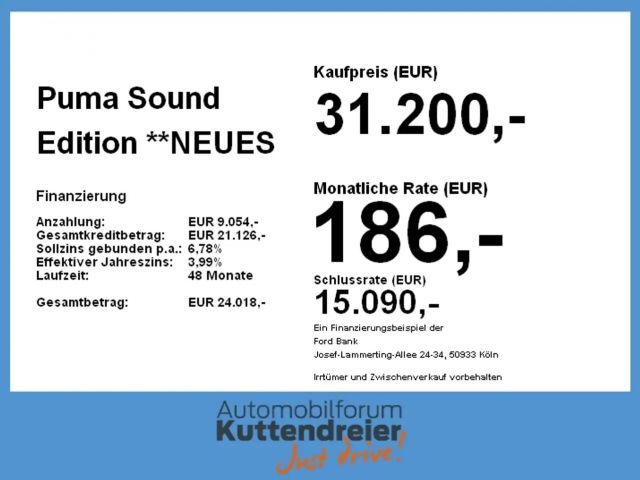 Ford Puma Sound Edition **NEUES MODELL** 360°*iACC*