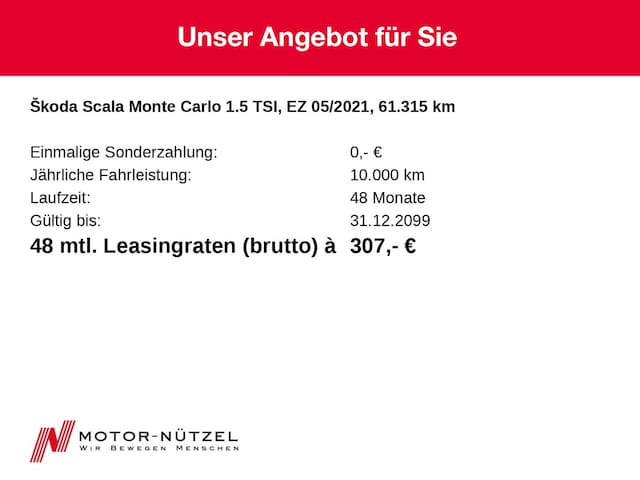 Skoda Scala 1.5 TSI Monte Carlo