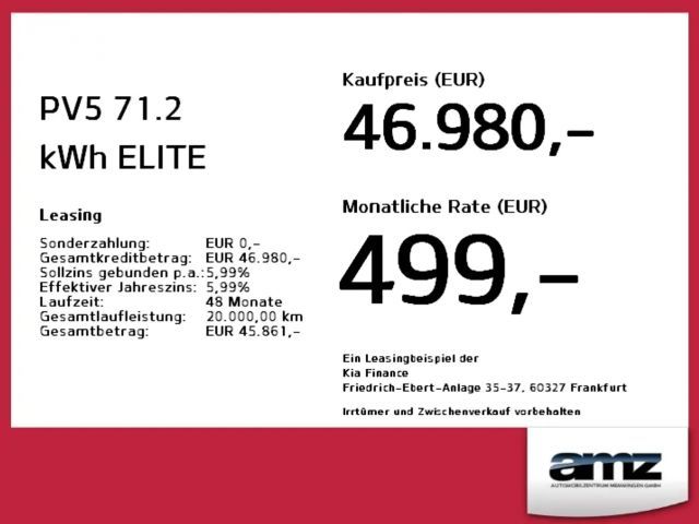 Kia PV5 Passenger 71 kWh