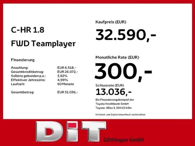 Toyota C-HR Voorwielaandrijving