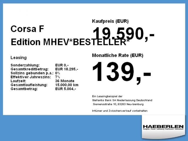 Opel Corsa Edition F Edition