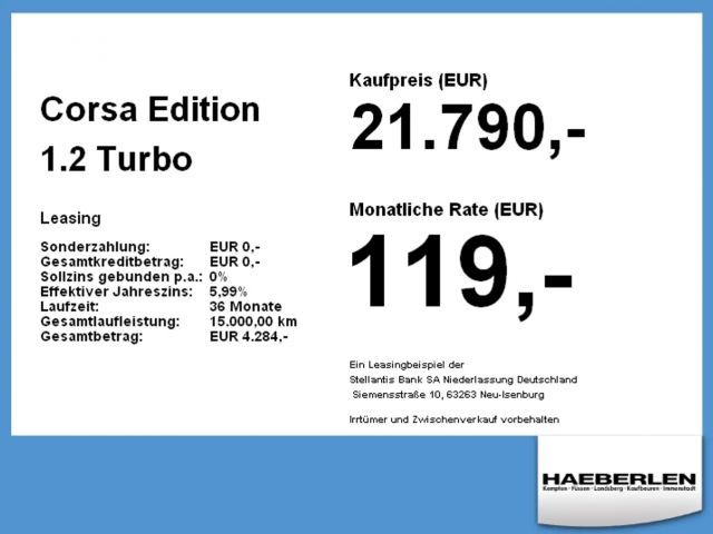 Opel Corsa 1.2 Turbo Edition Turbo