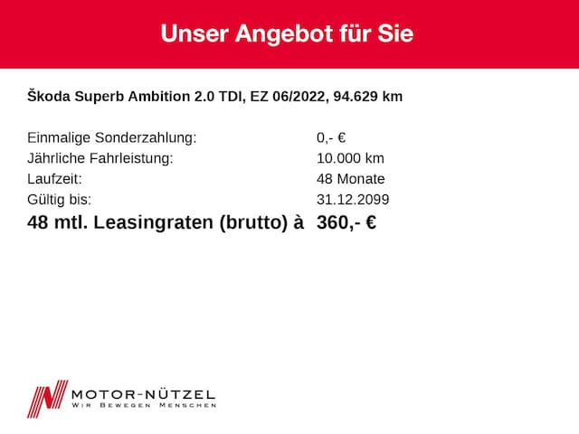 Skoda Superb 2.0 TDI Ambition Combi