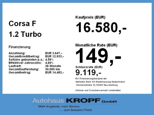 Opel Corsa 1.2 Turbo Edition Turbo